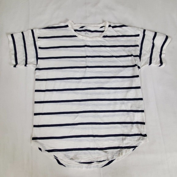 Madewell Tops - Madewell Striped T-Shirt Top Womens Large Blue White Short Sleeve Round Neck
